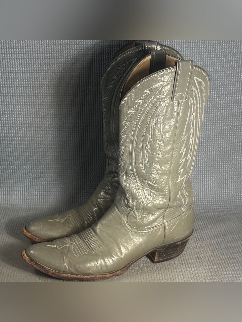 Justin Boots Men's Gray Leather Western Cowboy Boots Style 1226 Size 10